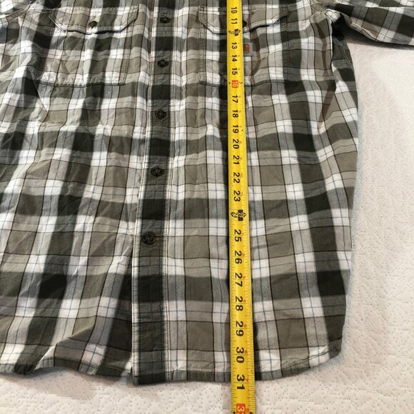 Carhartt Loose Fit Chambray Long Sleeve Shirt Mens Size Large green Plaid - Picture 6 of 7